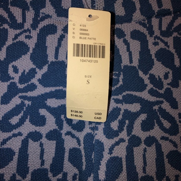 New Maeve x Anthropologie Blue Jacquard Sweater Pull-On Wide Leg Pants sz S - Picture 6 of 8